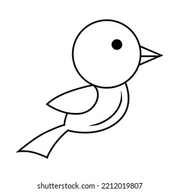 
Vector Line Drawing Forming A Simple Cute Bird Icon 5