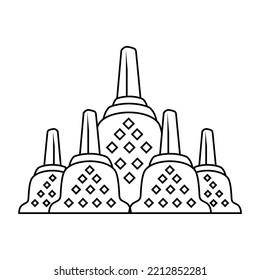 
vector line drawing forming temple logo icon 2