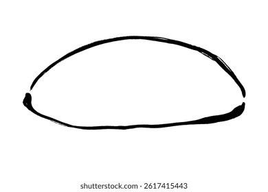 Vector line drawing illustration of a hand-drawn omelette with a brush touch.
