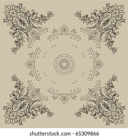 Vector line drawing patterns background .
