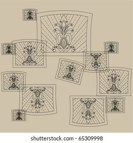 Vector line drawing patterns background .