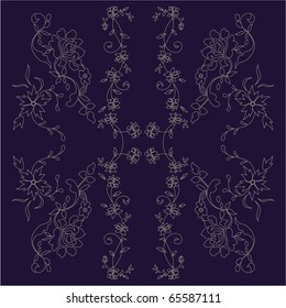 Vector line drawing patterns background.