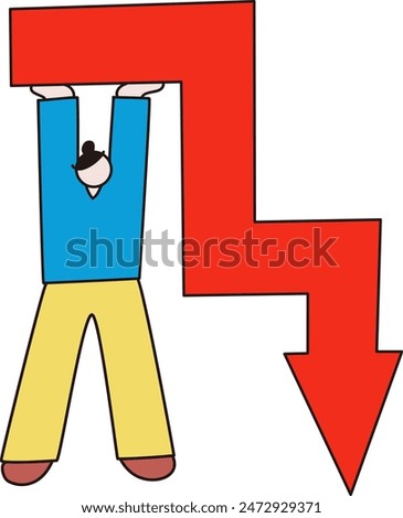 Vector line drawing of a person holding an arrow