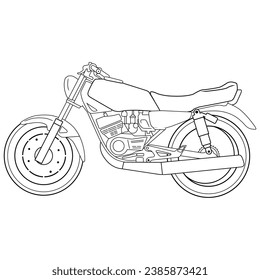 Los dibujos de la línea de vectores forman un logotipo de moto clásico sencillo y fresco 7