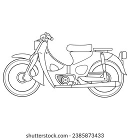 Vector line drawings form an easy and cool classic motorbike logo 6