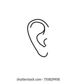 Vector line ear Icon. Body part element. Premium quality graphic design. Signs, outline symbols collection, simple thin line icon for websites, web design, mobile, info graphics on white background