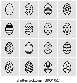 Vector line easter icon set.