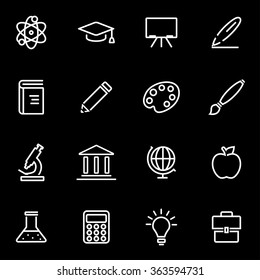 Vector line education icon set.