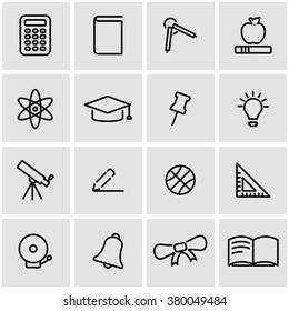 Vector line education icon set.