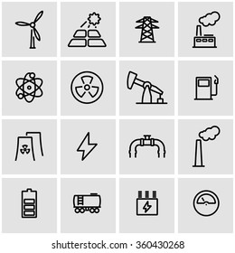 Vector line energetics icon set.