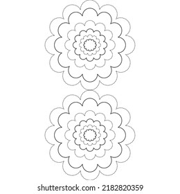 Vector line flowers square for background wallpaper and seamless artwork illustration texture of vector graphic design isolated flat trendy design for cotton beautiful pattern colorful fabric paper