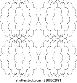 Vector line flowers square for footage background wallpaper and seamless artwork illustration texture of art graphic design isolated flat trendy design for fabric cotton beautiful pattern colorful