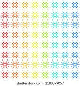 Cuadrado de flores de línea vectorial para el fondo del material de archivo papel pintado y ilustración de la inopresión textura del diseño gráfico de arte diseño aislado de moda plana para el tejido algodón hermoso patrón colorido