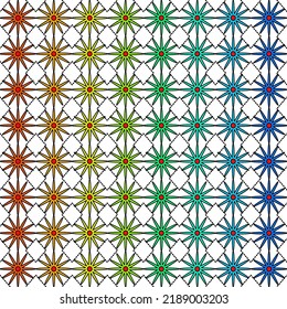 Vektorlinienblumen quadratisch für Videoband-Tapete und nahtlose Kunstgrafik-Textur Struktur der Kunst Grafik-Design isoliert flach angesagtes Design für Stoff Baumwolle schöne Muster bunt