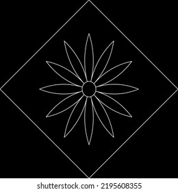 Vector line flowers square for footage background wallpaper and seamless artwork illustration texture of vector graphic design isolated flat trendy design for fabric cotton beautiful pattern colorful 