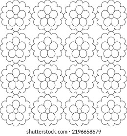 Cuadrado de flores de línea vectorial para el fondo del material de archivo papel pintado y ilustración de la inopresión textura del diseño gráfico de arte diseño aislado de moda plana para el tejido algodón hermoso patrón colorido