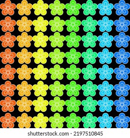 Vector line flowers square for footage background wallpaper and seamless artwork illustration texture of vector graphic design isolated flat trendy design for fabric cotton beautiful pattern colorful 