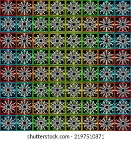 Vector line flowers square for footage background wallpaper and seamless artwork illustration texture of vector graphic design isolated flat trendy design for fabric cotton beautiful pattern colorful 