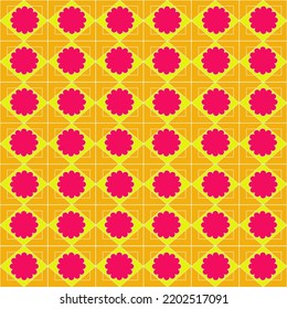 Vektorlinienblumen quadratisch für Videoband-Tapete und nahtlose Kunstgrafik-Textur Struktur der Kunst Grafik-Design isoliert flach angesagtes Design für Stoff Baumwolle schöne Muster bunt