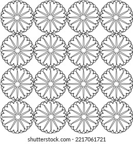 Vector line flowers square for footage background wallpaper and seamless artwork illustration texture of art graphic design isolated flat trendy design for fabric cotton beautiful pattern colorful
