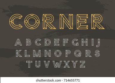 Fuente de línea del vector. Typeface de estilo moderno. Cartas de A a Z. Diseño moderno.