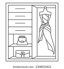 vector line form wardrobe with dresses 4