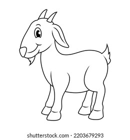 vector line forming goat animal