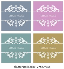 Vector Line Frame for Monogram, Invitation, Wedding with Copy Space for Text.