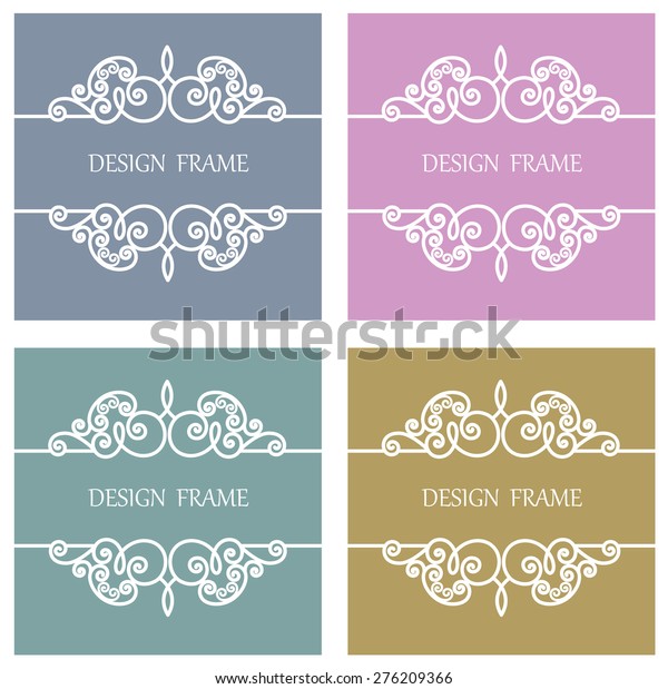 Vector Line Frame for Monogram, Invitation, Wedding\
with Copy Space for\
Text.
