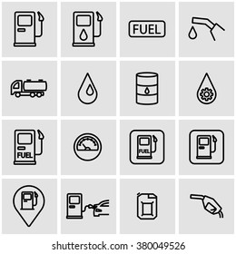 Vector Line Gas Station Icon Set