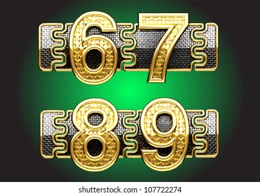 Vector line up golden figures