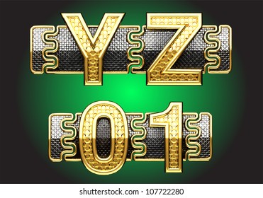 Vector line up golden figures