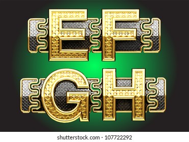 Vector line up golden figures