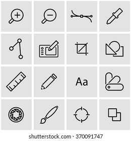 Vector Line Graphic Design Icon Set.