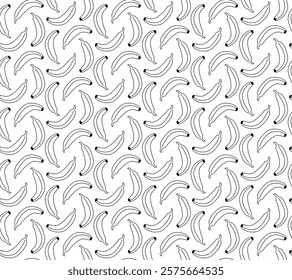 
Vector line graphic seamless pattern with bananas. Made in the cute style
