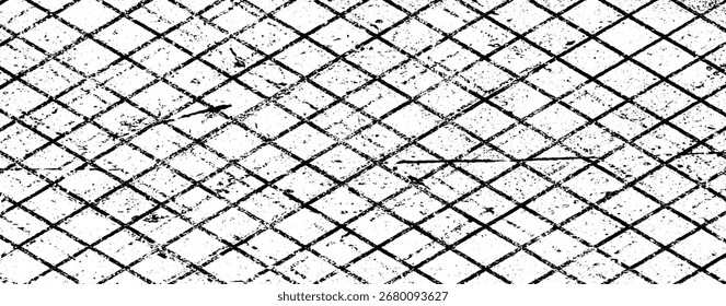 Fondo de textura grunge de angustia de la rejilla de la línea de Vector.
