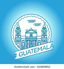 vector line guatemala badge