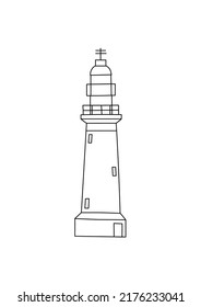 Ilustración de la línea de vectores con el faro de Paphos, Chipre. 