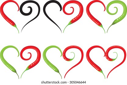 vector line heart chili