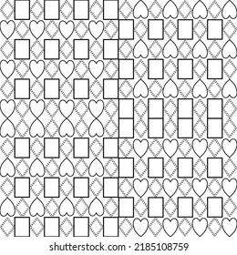 Vector line heart flowers square for background wallpaper and seamless artwork illustration texture of vector graphic design isolated flat trendy design for Valentine’s Day beautiful pattern colorful