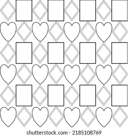 Vector line heart flowers square for background wallpaper and seamless artwork illustration texture of vector graphic design isolated flat trendy design for Valentine’s Day beautiful pattern colorful