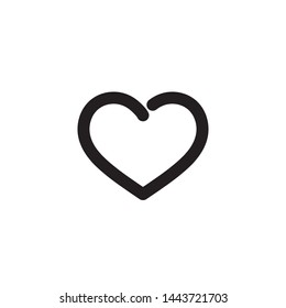 Vector line heart icon. Flat illustration of line heart isolated on white background. Icon vector illustration sign symbol.