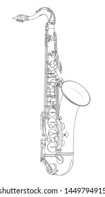 Vector line height details saxophone