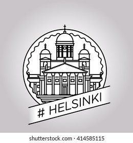 vector line helsinki badge