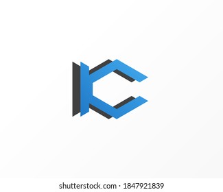Vector line hexagon shape icon logo. C Concept Design