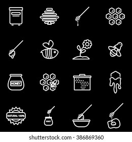 Vector line honey icon set.