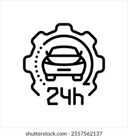 Vector line icon for 24hours service