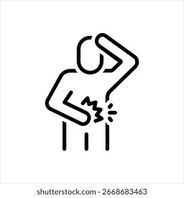 Icono de línea de Vector para molestias abdominales