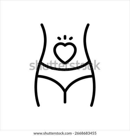 Vector line icon for abdominal tenderness