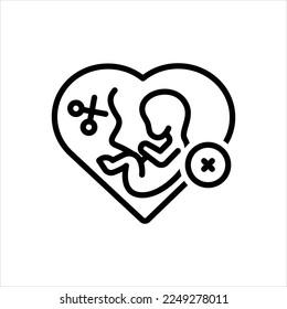 Vector line icon for abortion